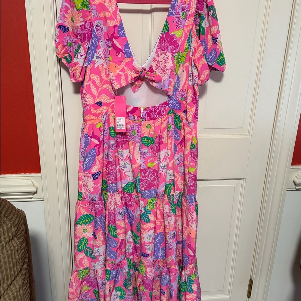 Lilly Pulitzer Vibrant Pink Floral Maxi Dress - Picture 5 of 5
